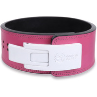 GRIFFIN GEARS Powerlifting Lever Gym White Buckle With Pink Belt Power 13MM Extreme Heavy Duty Genuine Leather Belts-Squats Deadlifts Bodybuilding Weight Lifting IPF Strongman for Men(Small-26 -34 )