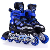 AUTHFORT Roller Skates for Girls Age Group 7-12 Years Adjustable Inline Skating Shoes with School Sport-Multi Colour (BLUE INLINE)