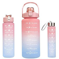 SG-Mart Plastic Sports Fitness Gym Water Bottle Unbreakable Spirit Motivational Water Bottle, Leakproof Bpa Free Fitness Sports Water Bottle (Set Of 3), 3 Liter, Multicolour