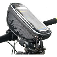 Kraptick Bike Bicycle Waterproof Bag, Cycle Bag Pouch, Cycle Bag Carrier, Cycle Bag for Mobile, Top Tube Cycling Phone Case with Touch Screen for Android iPhone (Handlebar, Black)