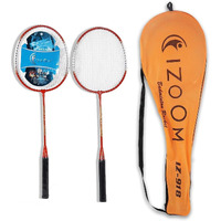 FRATELLI 2 Pieces Aluminum Badminton Racket With Full-Cover Set Best For Practice (Izoom 918 Badmiton Set), Blue