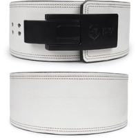 GRIFFIN GEARS Powerlifting Lever Gym Black Buckle With White Belt Power 13MM Extreme Heavy Duty Genuine Leather Belts -Squats Deadlifts Bodybuilding Weight Lifting Power Lifting for Men (XL-44 -50 )