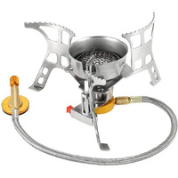 NEAR STOP Windproof Camping Stove Foldable Gas Stove with Piezo Ignition Outdoor Backpacking Stove Portable with Carring Case