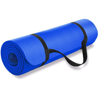 MAXWELL Fit-Yoga Mat(SIZE-4mm) for Women and Men with Carrying Strap Extra Thick & Large Excercise Mat for Workout Yoga Fitness Anti Tear Anti Slip(Color-BLUE) (Qnty-1 Pcs)