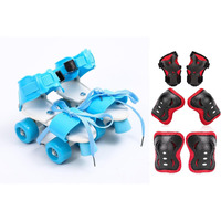 AUTHFORT Roller Skates for Girls Age Group 7-12 Years Adjustable Inline Skating Shoes with School Sport-Multi Colour (BLUE NEE PAD)