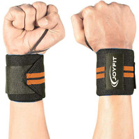 Joyfit Wrist Wraps- Wrist Support with Adjustable Straps and Thumb Loops for Home and Gym Workout, Weightlifting, Crossfit, Strength Training, Injury Protection for Men & Women [Pair]