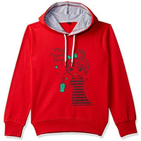 T2F Unisex-Child Cotton Hooded And Crew Neck Regular Sweatshirt (Bys-Ss-08_Multicolor_9-10 Years_Red_9 Years-10 Years)