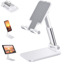 Dyazo Telescopic Multi Angle Adjustable and Foldable Mobile Phone Tabletop Stand, Anti Slip and Scratch Resistant, Compatible for Samsung Galaxy, MI, Vivo, iPhone, Oppo and All Mobile Phones- White