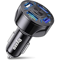 Dyazo Multi 4 USB Ports Fast Car Charger (2.1 Amp | QC 3.0) Compatible for Qualcomm 3.0, iPhone Xr,Xs,6,8,7 Plus Max, Samsung Galaxy S10 S21, Note 9,Oppo, Mi,Vivo & All Mobile Phones