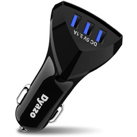 Dyazo 12 W 3 Port USB Car Charger Adapter with Smart ic Compatible for Oppo, Vivo, Redmi,iPhone, Samsung and All Other Smart Mobile Phones