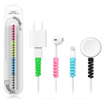 HUMBLE Spiral Charger Cable Protector Data Cable Saver Charging Cord Protective Cable Cover Set of 2 (8 Pieces)