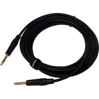 Hawk Proaudio SMSG010 Amplifier Gold Series 6.35mm TRS Male to 6.35mm TRS Male With Cable Tie - 3 Meter (Black)