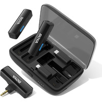 Boya BOYALINK Wireless Microphone for iPhone/Android/Camera/DSLR Vlogging, All-in-One Dual Wireless Noise Cancellation Mic System with 100m Range, Charging Case with 30H Battery Backup for Youtubers