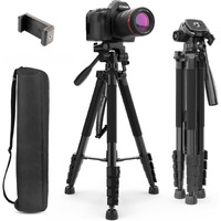 SKYCELL Tripod Stand for Mobile Phone and DSLR Camera for Best Video Recording Shoot 360 Rotaion 61 Inch (5 Feet) Suitable for iPhone