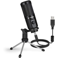 MAONO AU-PM461TR USB Condenser Unidirectional Mic for PC and Singing, Recording Microphone with Mic Gain for Gaming, Podcast, Studio, Vlogging (Black)