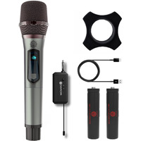 DIGIMORE UHF Wireless Microphone for Singing | 8Hrs Battery | 160ft Range | Type-C Charging | Cordless mic for House Parties, Outdoor Party, Singing, Classroom (D-340)