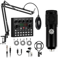 DIGIMORE Condenser Mic for Singing with V8 Sound Card | Condenser Microphone Kit | Voice Changer | Studio Recording Equipments Full Set, Voice Recorder Mic, Karaoke, Gaming, Podcast & Lecture (D-430)
