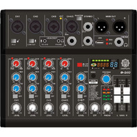 DIGIMORE 7 Channel Audio Mixer | DJ mixer Board | Bluetooth MP3 Mixer for Music With Sound Card Recording And 88 Kinds of DSP Digital Effects, USB Audio Interface for Karaoke (D-240)