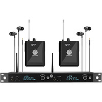 DIGIMORE UHF 2-Channel Wireless in-Ear Monitor System with Earphones | 328ft Range | 1U Rack Mount Body | for Stage Monitoring, Studio, Band Rehearsal, Live Performance (D-860)