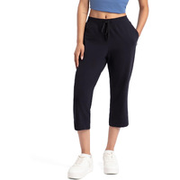 Jockey Women's Slim Fit Cotton Capri Pants (1300-0105-BLACK_L_Black_L)