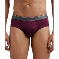 Jockey 8037 Men's Super Combed Cotton Solid Brief with Ultrasoft Waistband_Wine Tasting_L