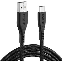 boAt Type C A325/A320 Tangle-free, Sturdy Type C Cable with 3A Rapid Charging & 480 Mbps Data Transmission Speed, Compatible with Smartphones & Tablets(Black)