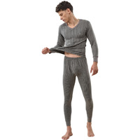 Lux Inferno Mens Cotton Thermal Set (Inferno_CH_FS_VN_TRO_Set_90_Charcoal Melange_Large)