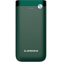 Ambrane 20000mAh Powerbank, 20W Fast Charging, Triple Output (2 USB & 1 Type C), Power Delivery, Quick Charge for iPhone, Android & Other Devices, Made in India + Type C Cable (PP-20 Pro, Green)