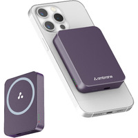 Ambrane 5000mAh Mini MagSafe Wireless Power Bank | 15W Fast Charging | Strong Magnetic Hold | Ultra-Slim | 20W Wired Charging | Compatible with iPhone 15, 14, 13, 12 Series (Aerosync PB5, Purple)