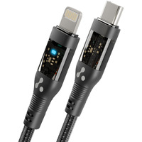 Ambrane Type-C to Lightning iPhone Cable, 22.5W Fast Charging, 480Mbps Data Sync & Car AirPlay, LED Indicator, Compatible with iPhone 14/13/12/11/10/8/7/6/6, iPad, AirPods 1.2m (ABTL-12T, Black)
