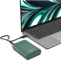 Ambrane 45W Fast Charging Powerbank Emergency use for MacBook & Type C Laptops, 15000mAh, 1 USB & 2 Type C, Power Delivery, Quick Charge for iPhone, Android & Other Devices, (Powerlit 45, Green)
