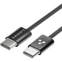 Ambrane 60W Type-C to Type-C Fast Charging Cable for Smartphones, Tablets, Laptops, iPhone 15 & other Type C devices, PD Technology, 480Mbps Data Sync, 1.2M (ABCC-60, Black)