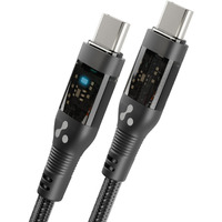 Ambrane 60W Type C to Type C Cable with 3A Fast Charging, 1.2M Braided cable for Smartphones, Tablets, Laptops & other Type C devices, PD Technology, 480Mbps Data Sync (ABCC-12T, Black)