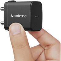 Ambrane 25W Type C Mobile Charger Adapter, Fast PPS Type C Charging for Samsung Smartphones, iPhone 15/14/13/12/11/X & Pro, Max Series & Other Type C Devices, PD Technology (Charge 25, Black)