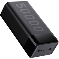 Ambrane 50000mAh Powerbank, 20W Fast Charging, Triple Output (2 USB & 1 Type C), PD, Quick Charge for iPhone, Android & Other Devices, Made in India + Type C Cable (Stylo Max 50k, Black)