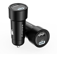 Ambrane 51W Fast Charging Car Charger, Dual Output 33W Type C PD + 18W USB Car Adapter, Quick Charge Car Plug for iPhone, Android, Tablets & More, High-Speed Compact Car Power Charger (Black, C51)
