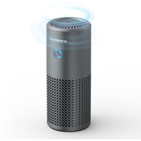 Ambrane Car Air Purifier, 4-Layer HEPA13 Filtration, Negative Ions, Activated Carbon, Removes Pollution, Virus, Dust, 2-in-1 Aroma Diffuser, Compact & Quiet, Adjustable Airflow (AeroBliss Auto, Grey)