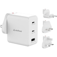 Stuffcool Nomad GaN Charger 102W PD PPS Supports Super Fast Charging 2.0, Charges macbooks, laptops, DSLRs, Gaming Console, with Exchangeable EU, USA, and UK pins Works with 100+ Countries