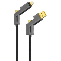 Stuffcool Quad Pro Max 4 in 1 Metal Braided Cable 1.5m 240W Rugged e-Marker chip gold plated connectors with lightning to type C, type C to C, Lighting to type A best for iPhones, Macbooks,Laptops