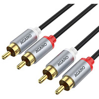 AGARO RCA to RCA PVC Audio Cable, Connects Audio Systems Such As DVD Players, CD Players, TV Set Top Boxes & Home Entertainment Equipments, 2 Meters, grey