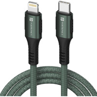 Portronics Konnect CL 20W POR-1067 Type-C to 8 Pin USB 1.2M Cable With Power Delivery & 3A Quick Charge Support, Nylon Braided For All Type-C and 8 Pin Devices, Green