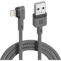 Portronics Konnect L 1.2M Fast Charging 3A 8 Pin USB Cable with Charge & Sync Function for iPhone, iPad (Grey)