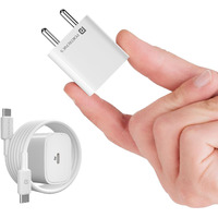 Portronics Adapto 25 Plus 25W Type C PD Superfast Slim Mobile Charging Adaptor,GaN Technology,Compatible with iPhone 16/15/14/13/12/11 Pro,Max Series, Samsung Galaxy S/A/M/F & Other Type C Devices