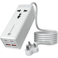 Portronics Adapto Volt 65 65W High Speed 5-in-1 Power Strip with 2 Type C PD Ports, 2 Mach USB Ports and 1 AC Power Socket, Compatible with Laptop,Smartphones, iPhones, Tablet, Power Bank(White)
