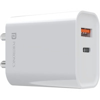 Portronics Adapto 45 22.5W Max Output USB & Type-C Dual Output Super Fast Charger,Wall Adapter Power Delivery 3.0& USB A Fast Charge Adaptor for iPhone,Android & Other Type C Enabled Devices(White)