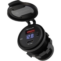 Portronics Spark 51W Multi-Vehicle Phone Charger, 33W Type-C Power Delivery, 18W USB Fast Charging, Type-C & USB Dual Output, for Motorcycles & Scooters
