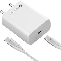 Portronics Adapto 25 Pro 25W Fast Charging Type C Adapter with Type C Charging Cable,PPS Protection,for iPhone 15/14/13/12/11 & Pro Max Series,Samsung S24/S23/S22/S20/S21/S21 Other Type C Devices