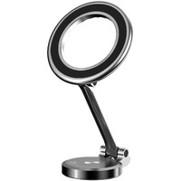 Portronics Mogun 3 Magnetic Car Phone Holder with 360 Rotation Base, Strong Magnets, Angle & Height Adjustable, 180 Pivot, Adhesive Base, Metal Alloy Build (Silver)