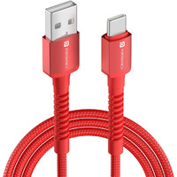 Portronics Konnect X Unbreakable Nylon Braided USB A to Type C Cable with 6Amp Output, Compatible with OnePlus, Oppo, iPhone 15, iPad & other Type C Smartphone & Devices, 1M Length (Red)