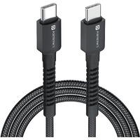 Portronics Konnect X 60W Type C to Type C Unbreakable Nylon Braided Cable, 1M Fast Charging Cable for iPhone 15 series, iPad, Samsung Galaxy & other Type C Devices(Black)